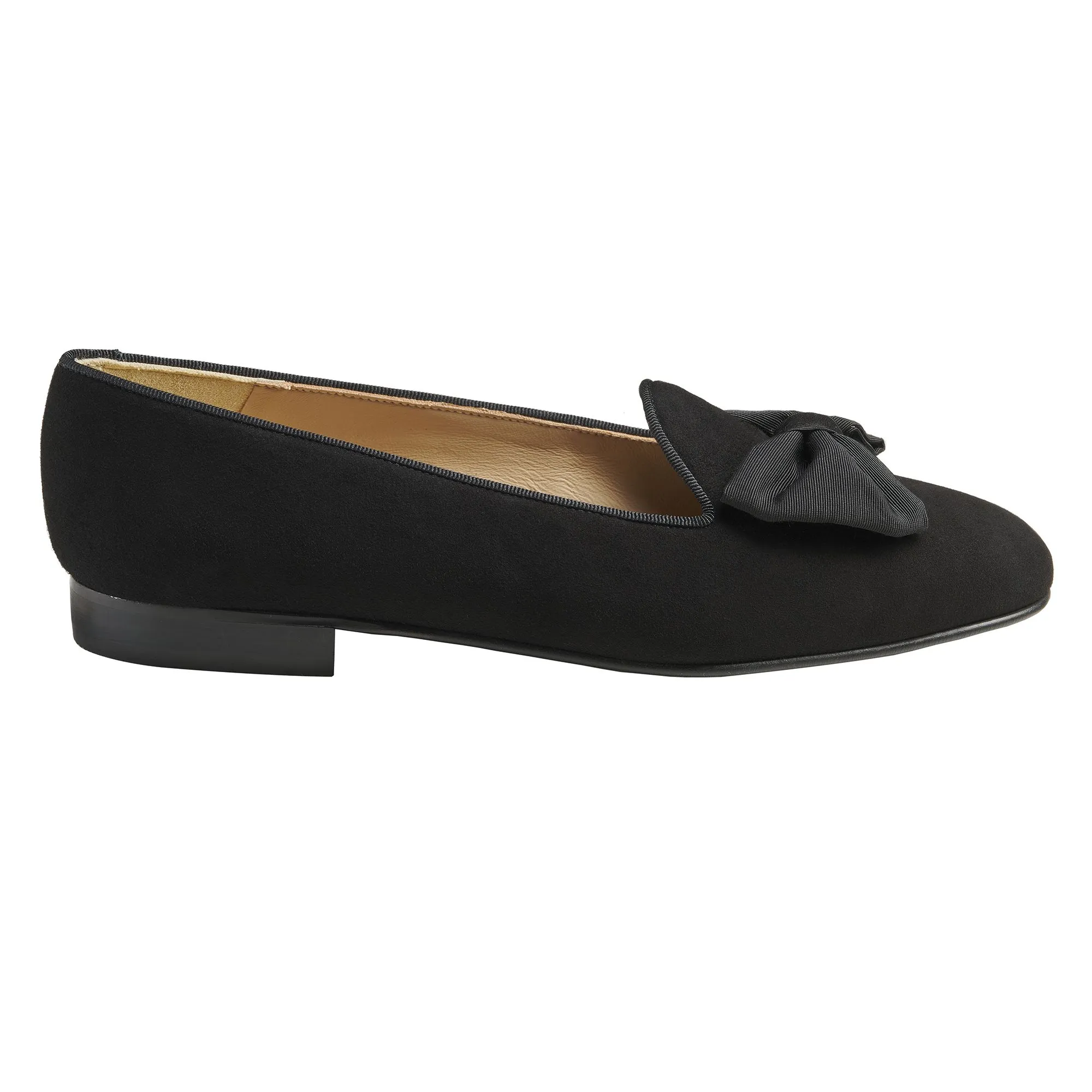 Black Suede Bow Slipper