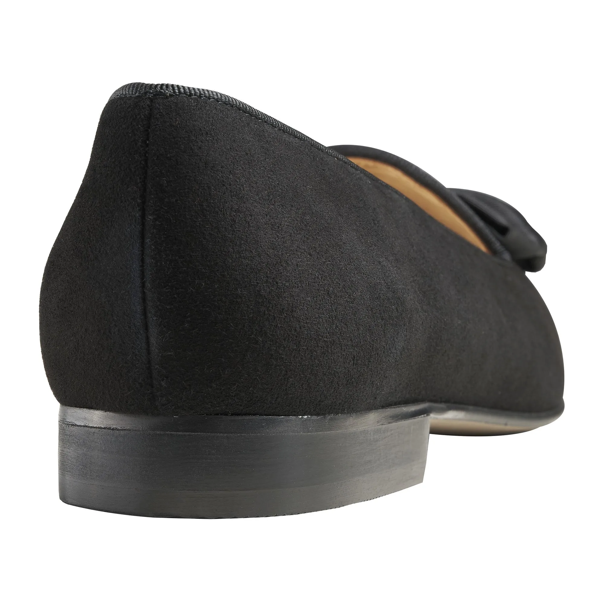 Black Suede Bow Slipper