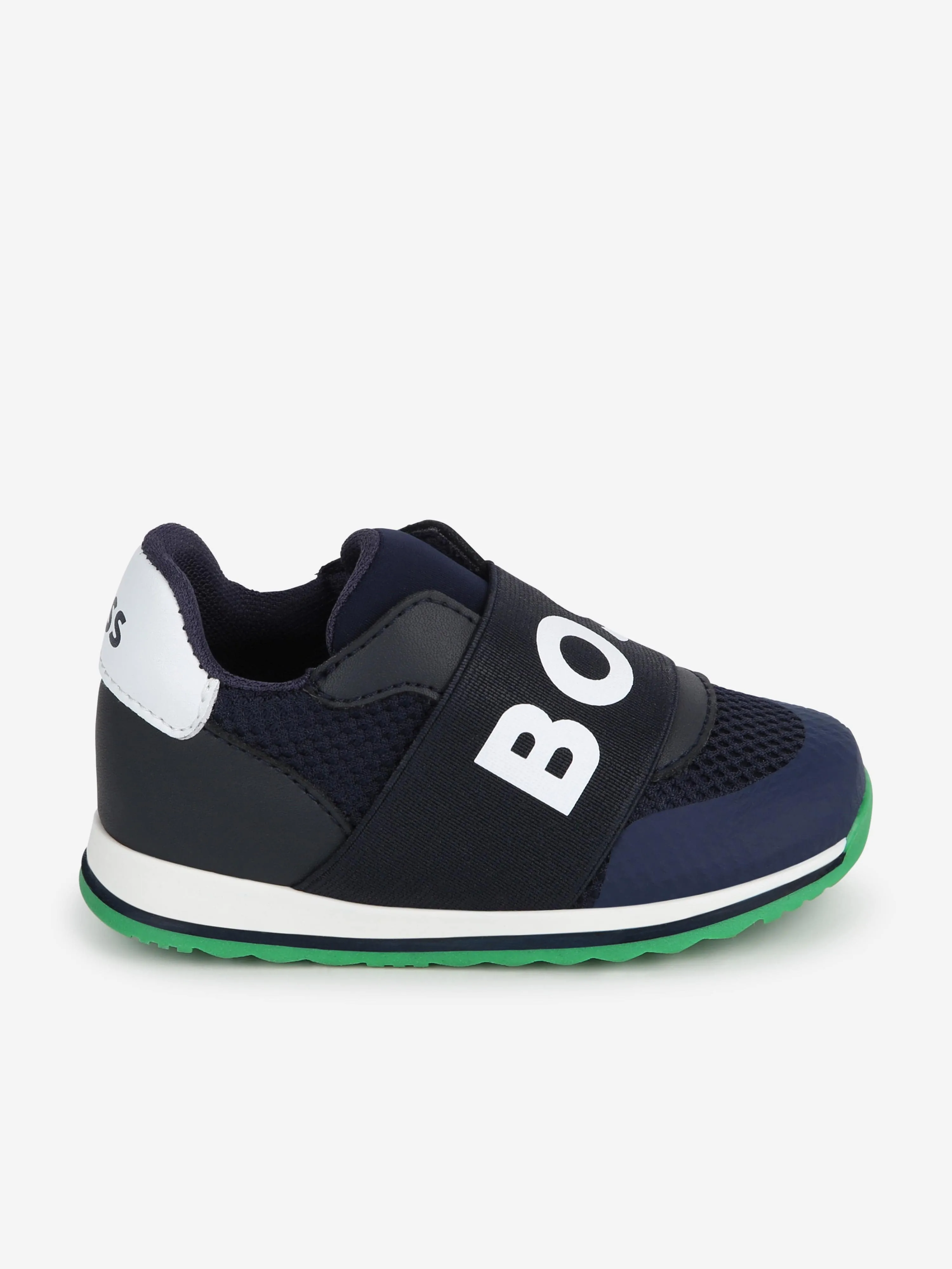 BOSS Boys Logo Trainers in Navy