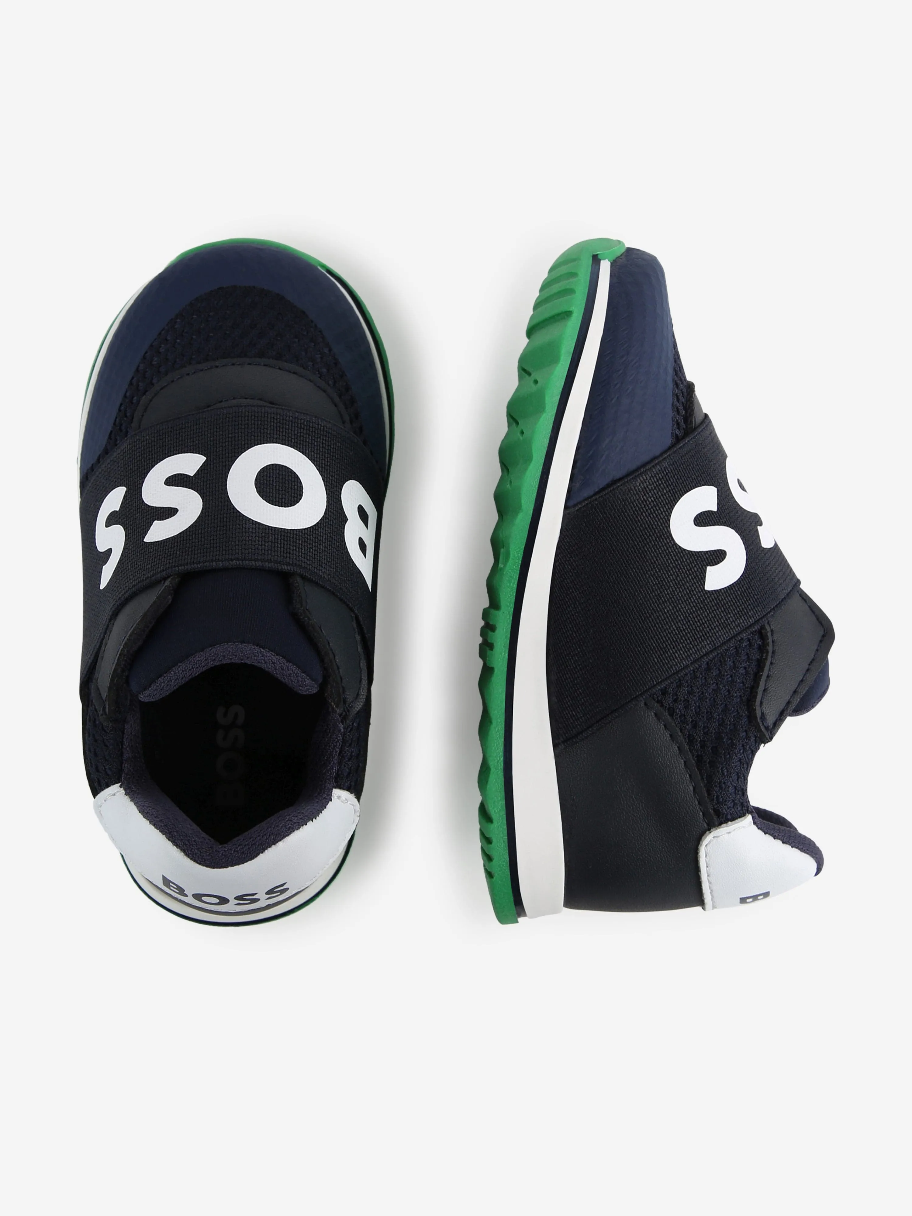 BOSS Boys Logo Trainers in Navy