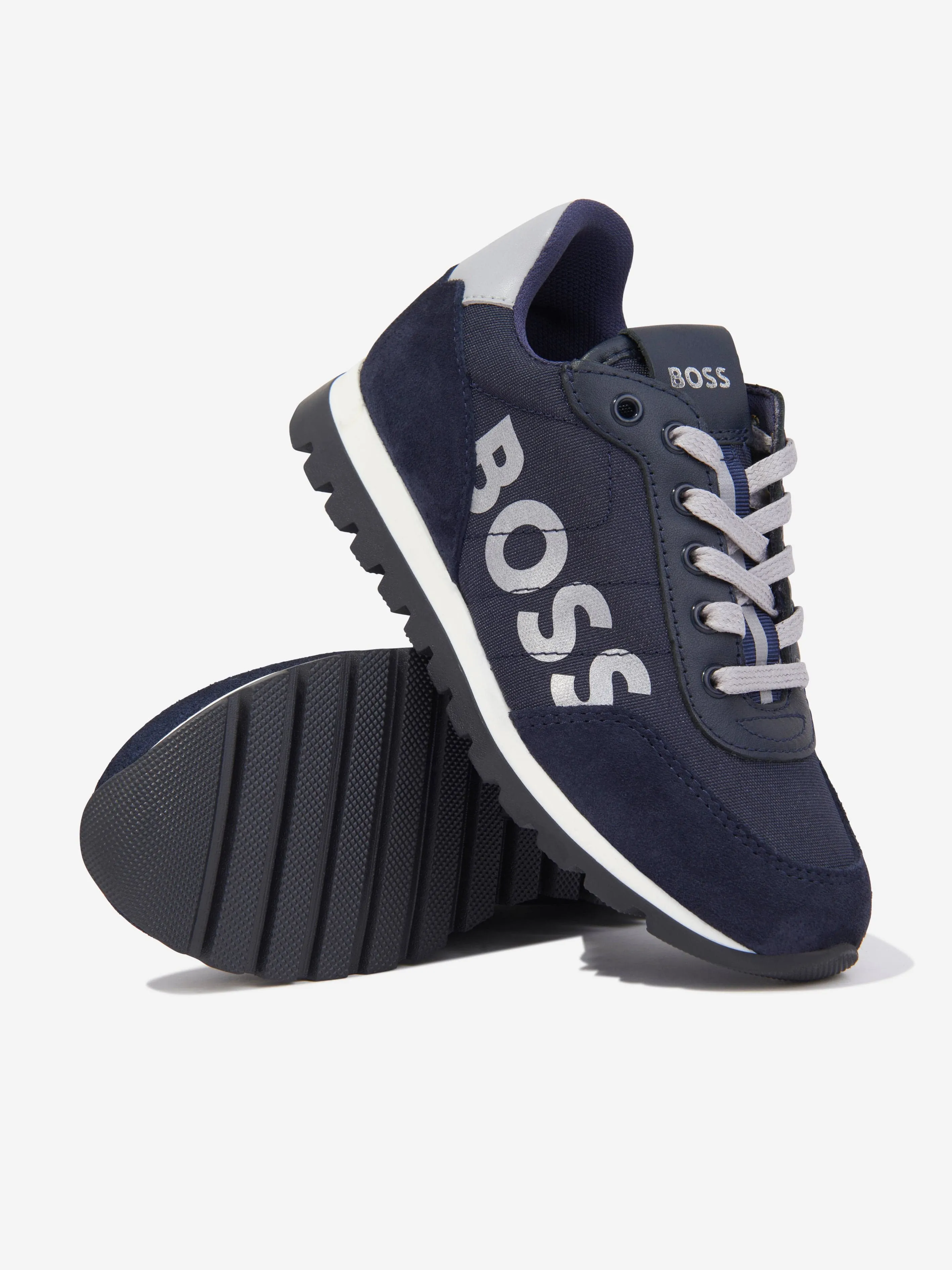 BOSS Boys Retrorunner Trainers in Navy