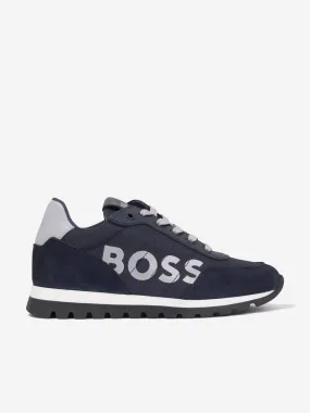 BOSS Boys Retrorunner Trainers in Navy