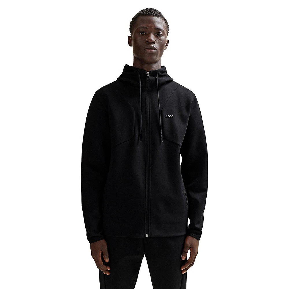 BOSS Cotton-Blend Zip-Up Hoodie With HD Logo Print