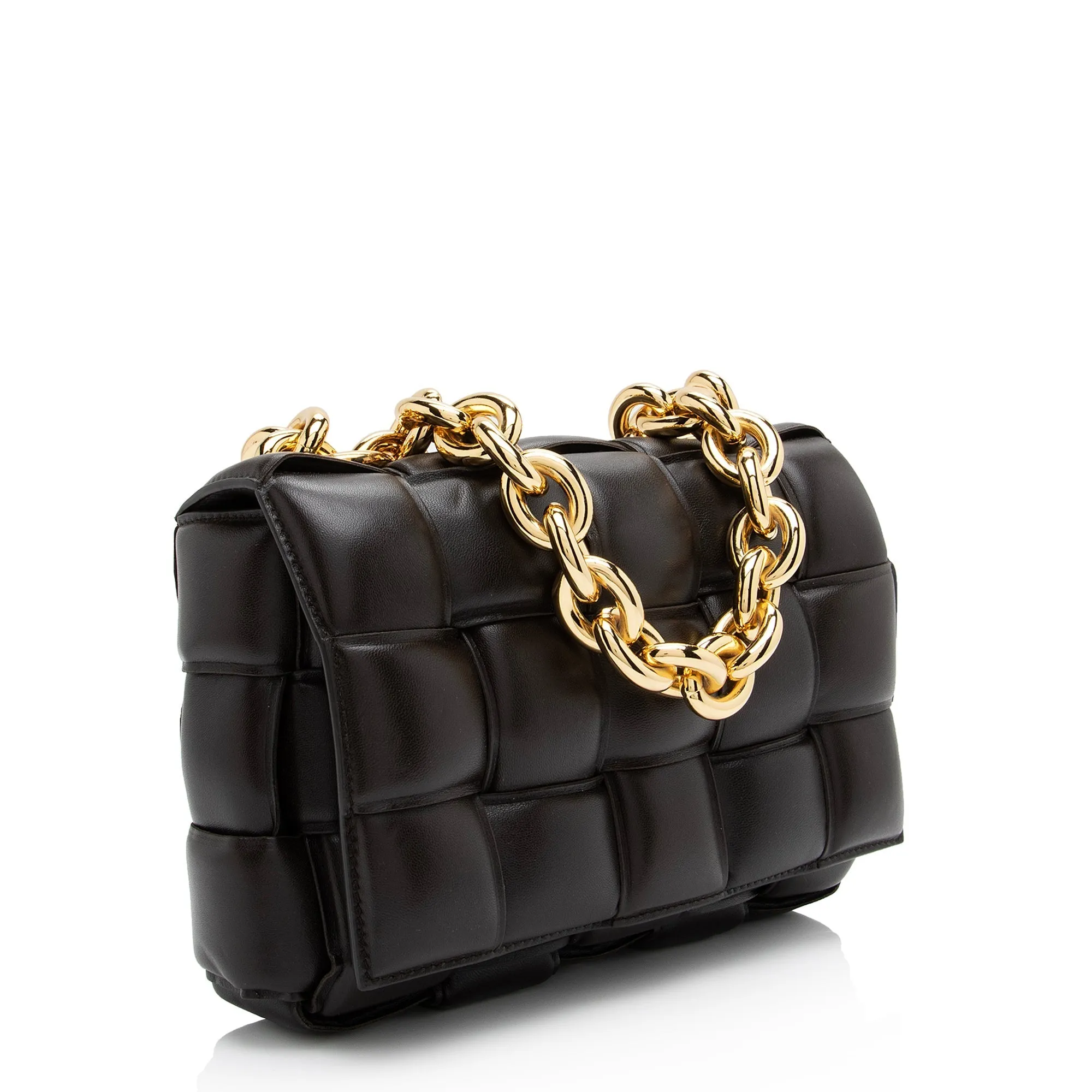 Bottega Veneta Lambskin Cassette Chain Maxi Shoulder Bag