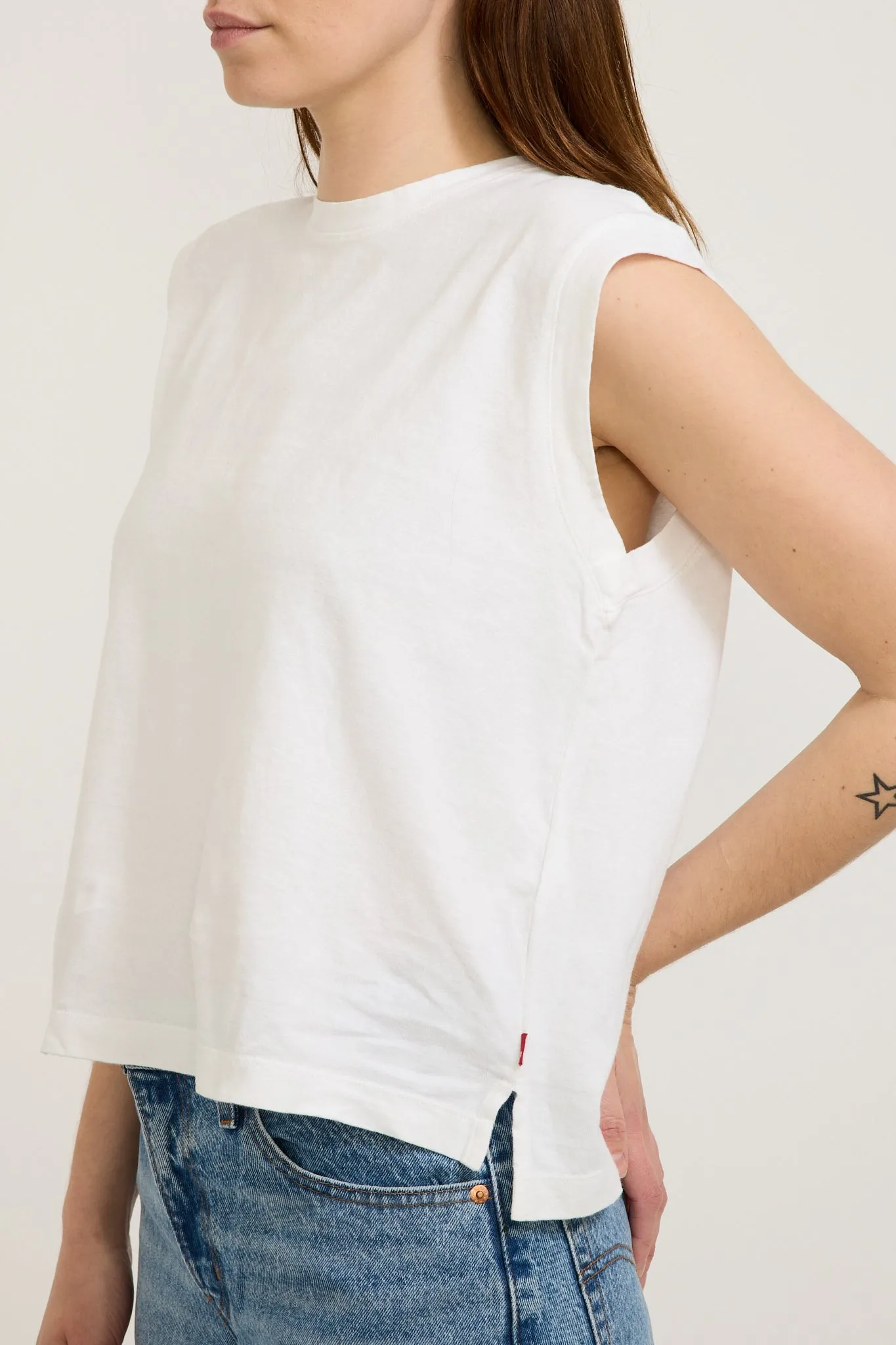 Boxy Tank White Slub