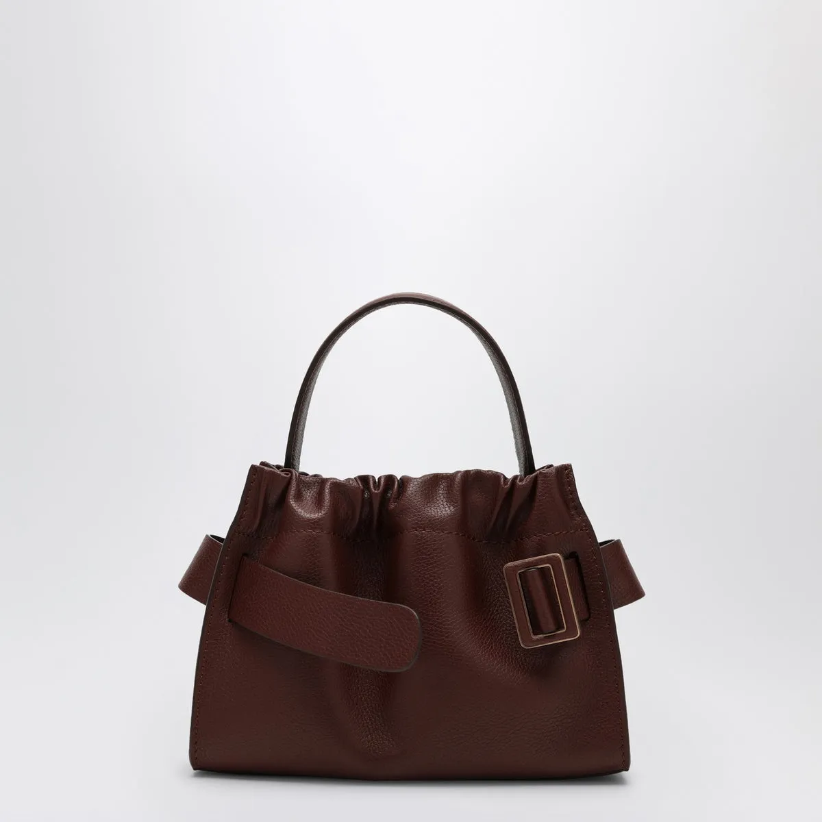 Boyy    Boyy Square Scrunchy Soft Brown Leather Bag