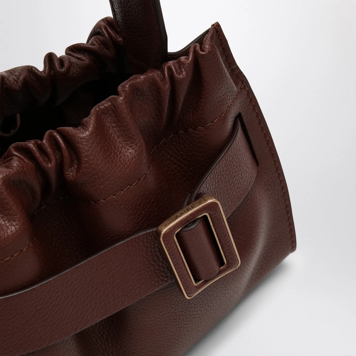 Boyy    Boyy Square Scrunchy Soft Brown Leather Bag