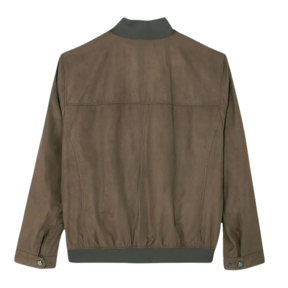 BUGATTI Khaki Faux Suede Zip Through Blouson Jacket | Menswear Online