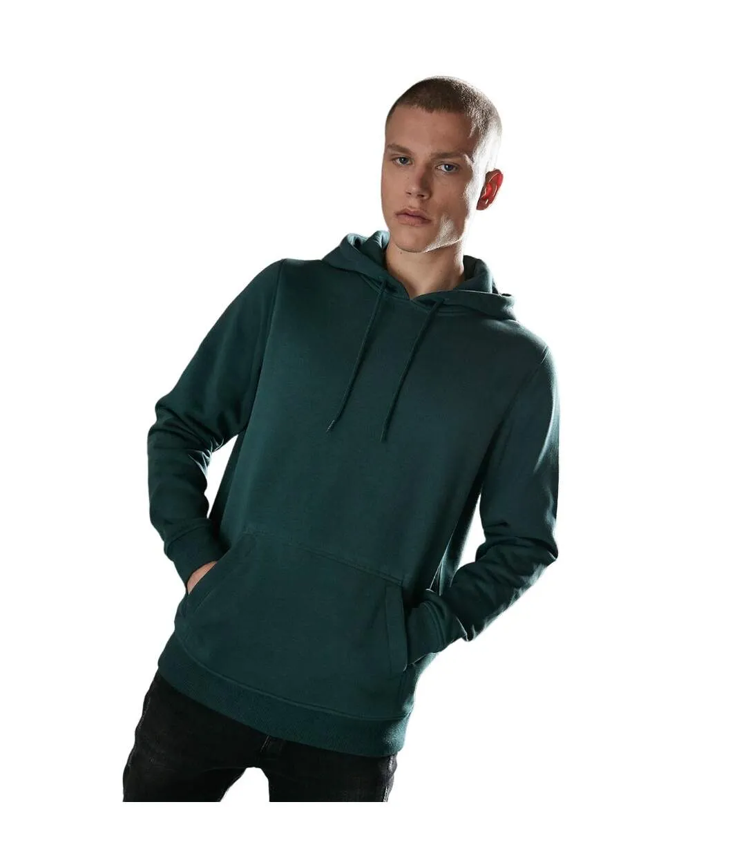 Build Your Brand Mens Heavy Pullover Hoodie (Bottle Green) - UTRW5681