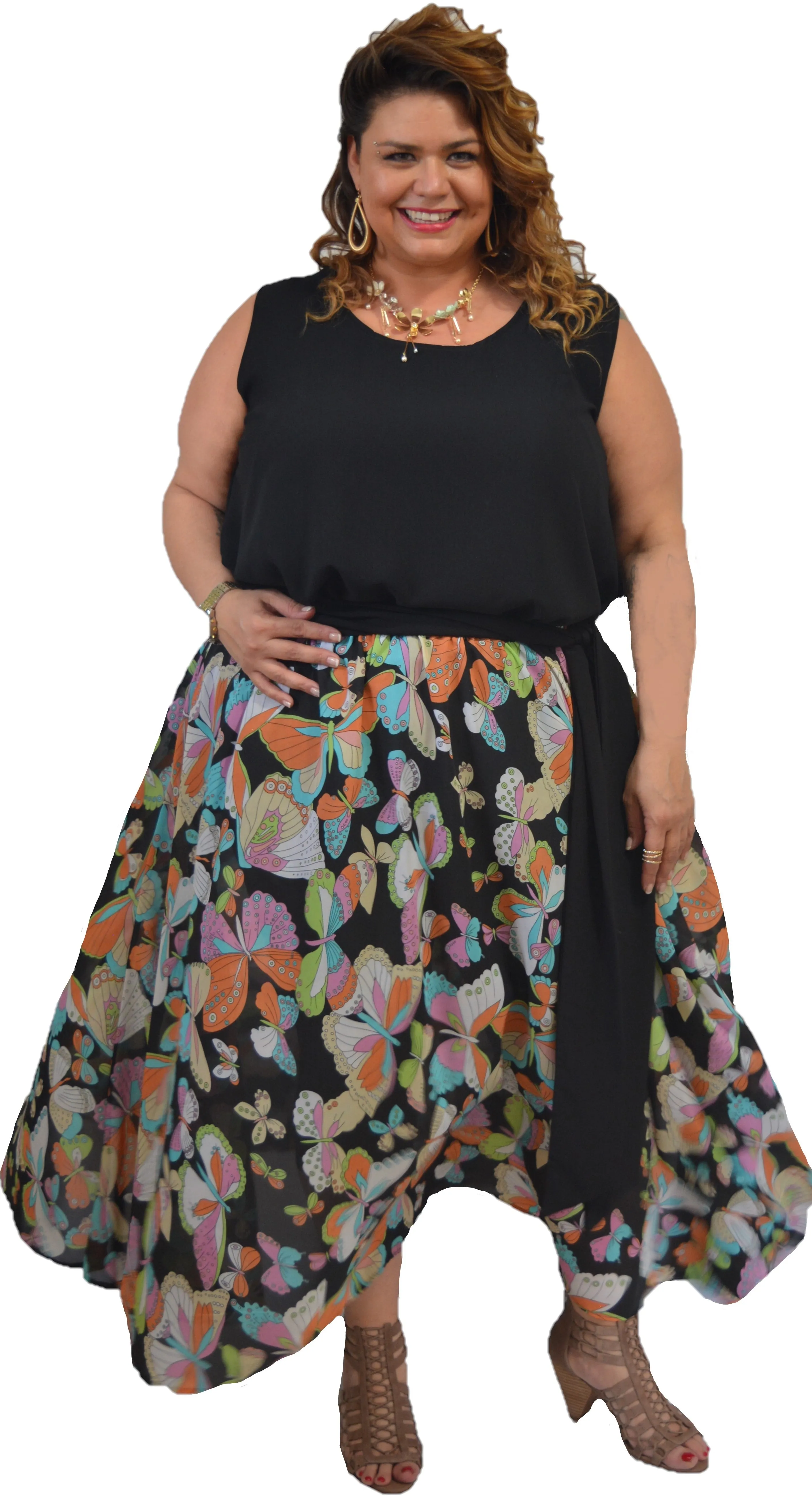 Butterfly Print Skirt