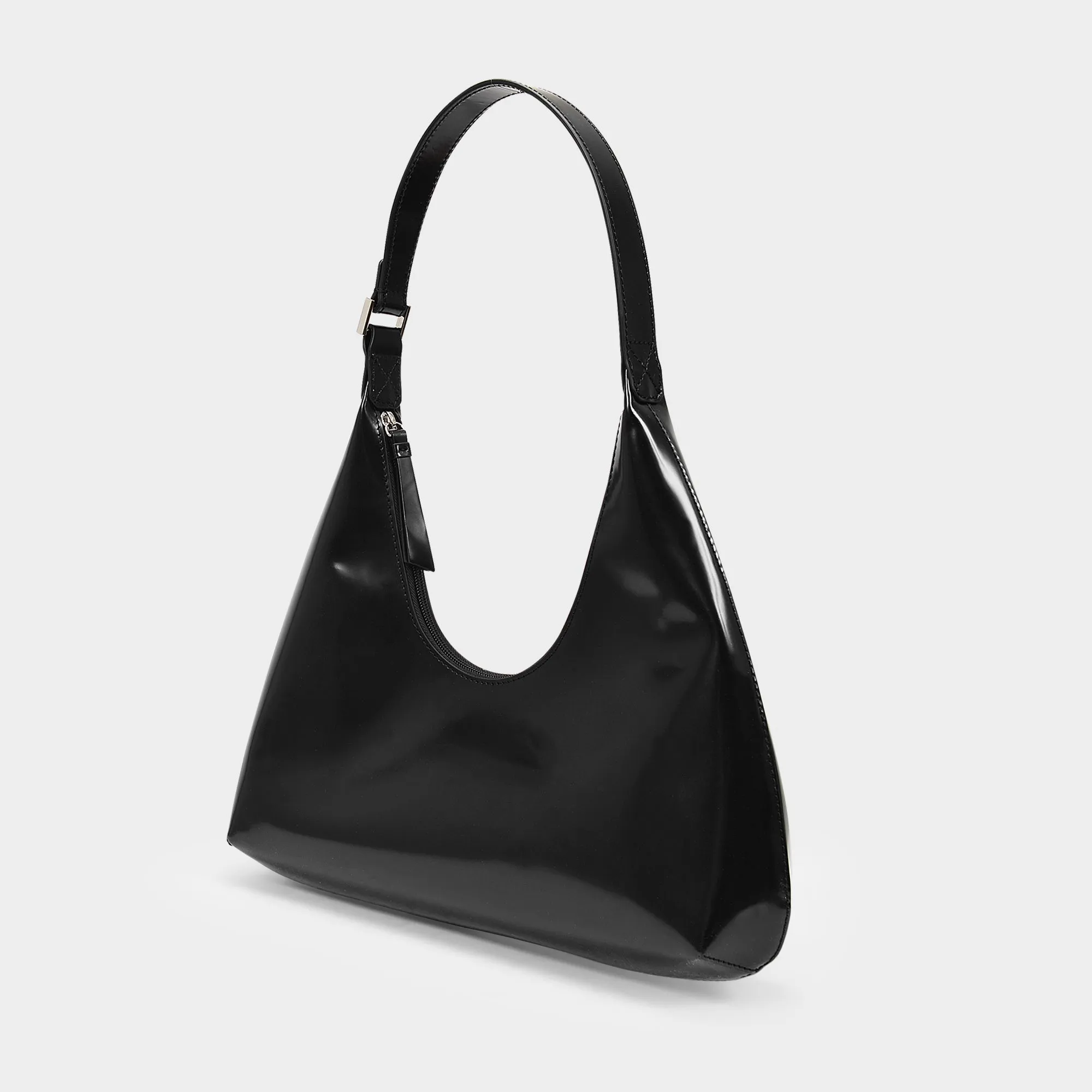 By Far  Amber Hobo Bag - By Far - Black - Patent Leather