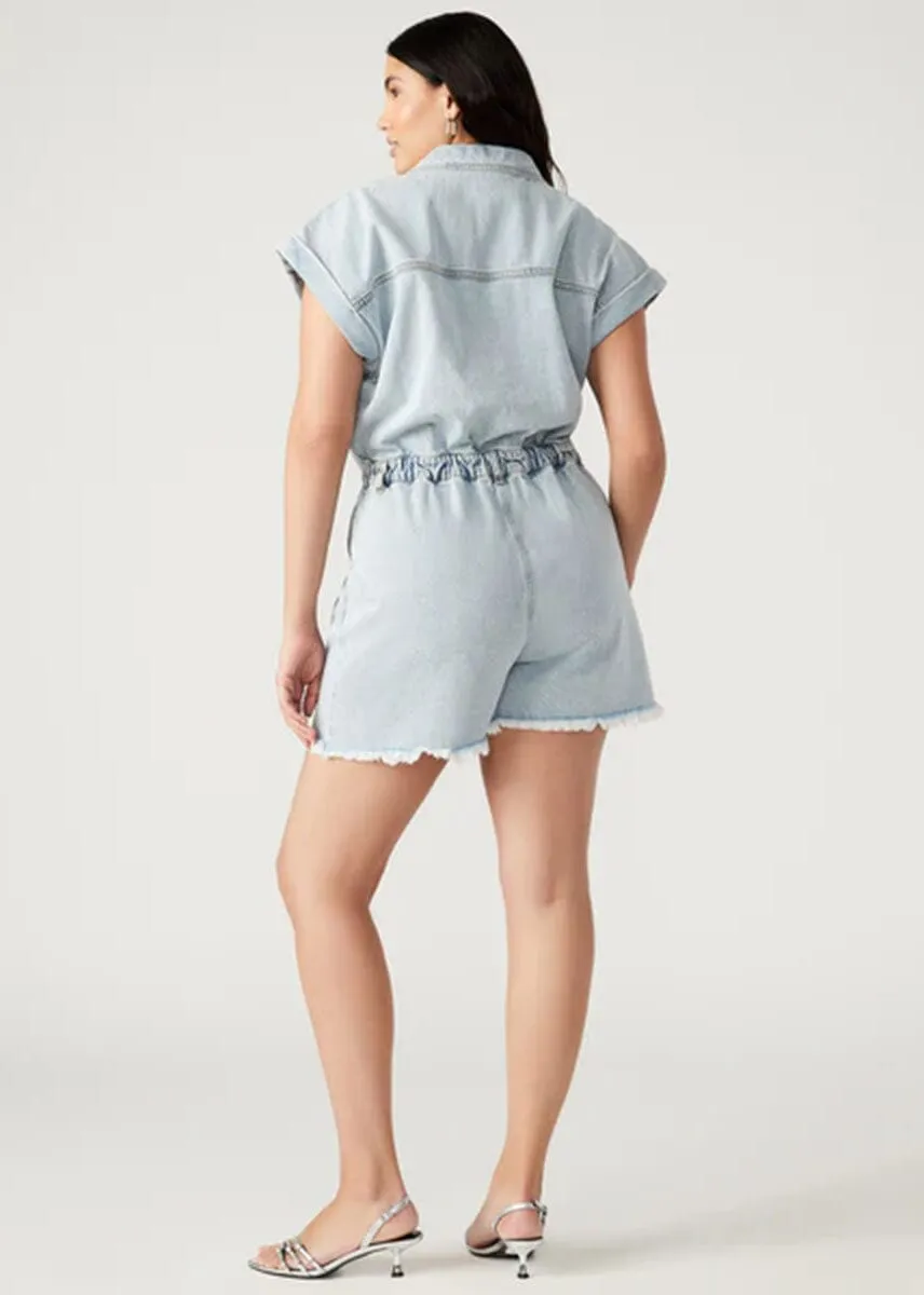 Calliope Romper - Stone Wash Blue