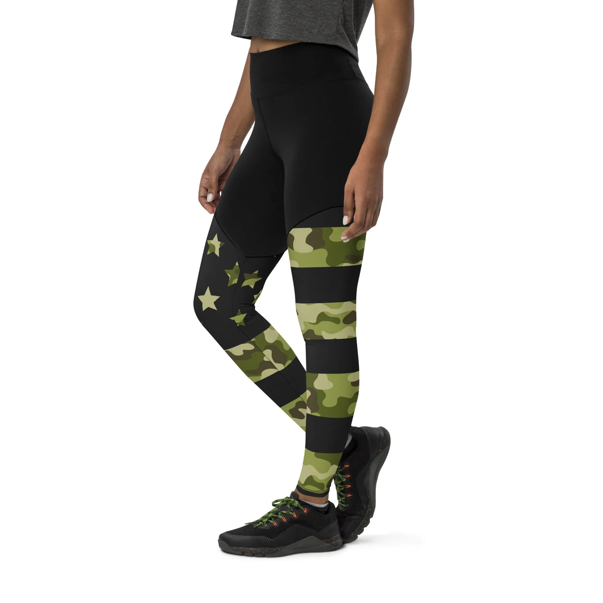 Camo Patriotic Compression Leggings