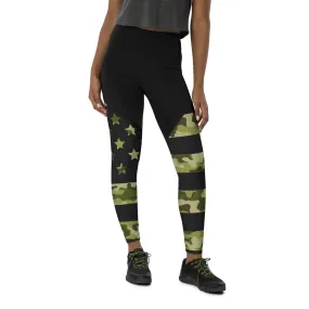 Camo Patriotic Compression Leggings