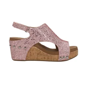 Carley Glitter Studded Wedge Sandals