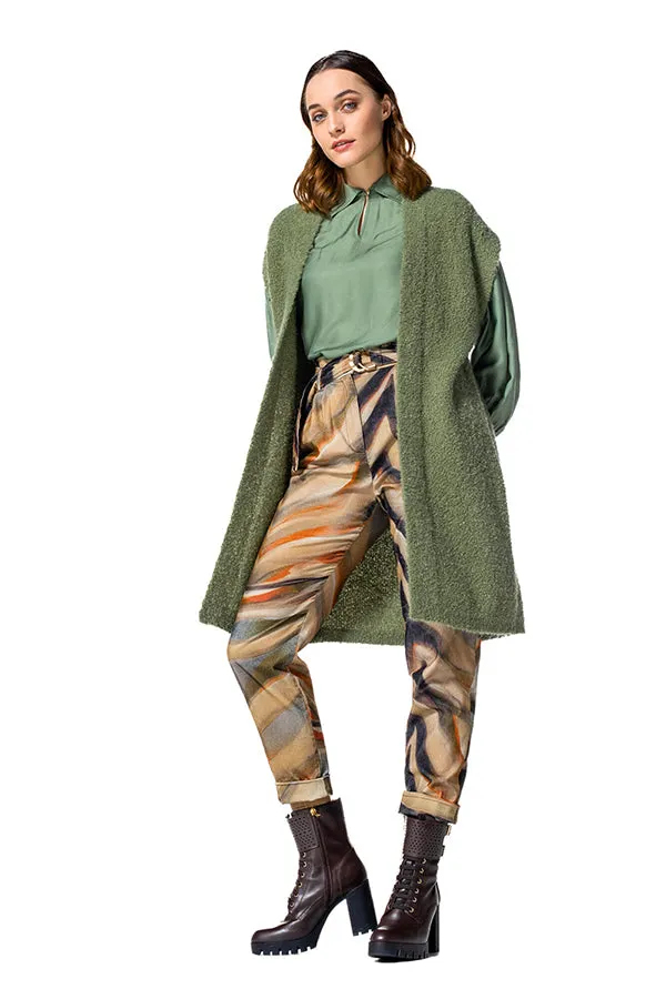 Caroline Biss ANIMAL PRINTED HIGH WAIST SOFT BAGGY TROUSERS