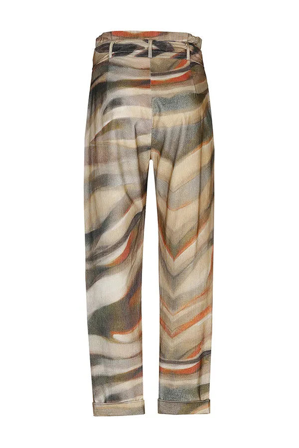 Caroline Biss ANIMAL PRINTED HIGH WAIST SOFT BAGGY TROUSERS