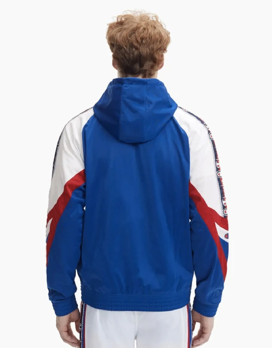 Champion Europe Archive Jacquard Logo Tape Hooded Track Jacket Surf The Web