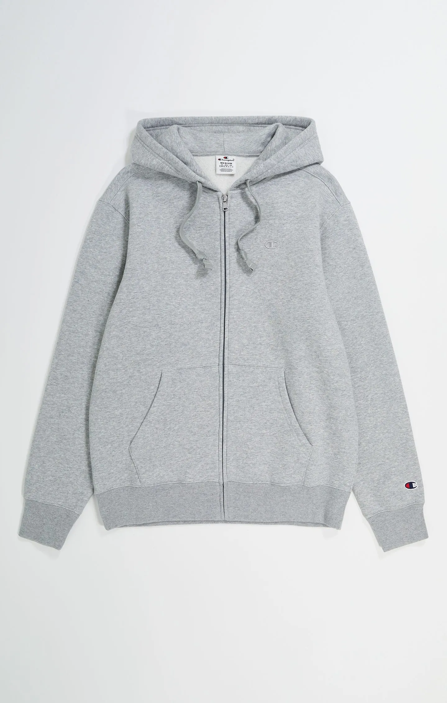 Champion Icons Light Grey Full-Zip C Logo Fleece Hoodie