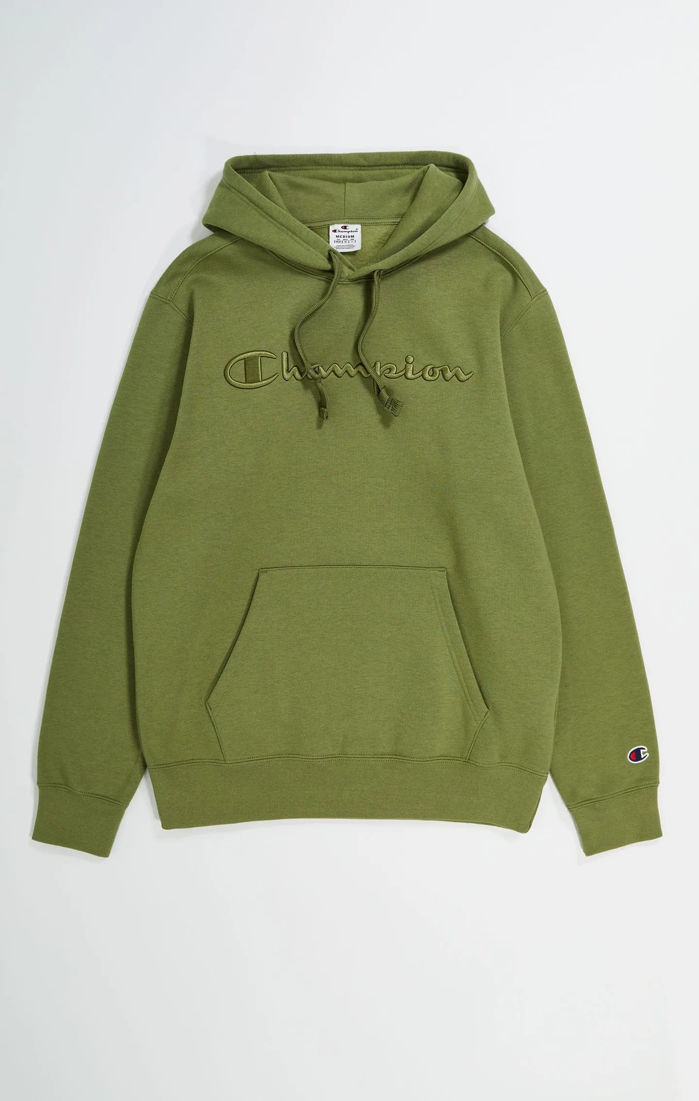 Champion Icons Olive Green Tonal Embroidered Fleece Hoodie