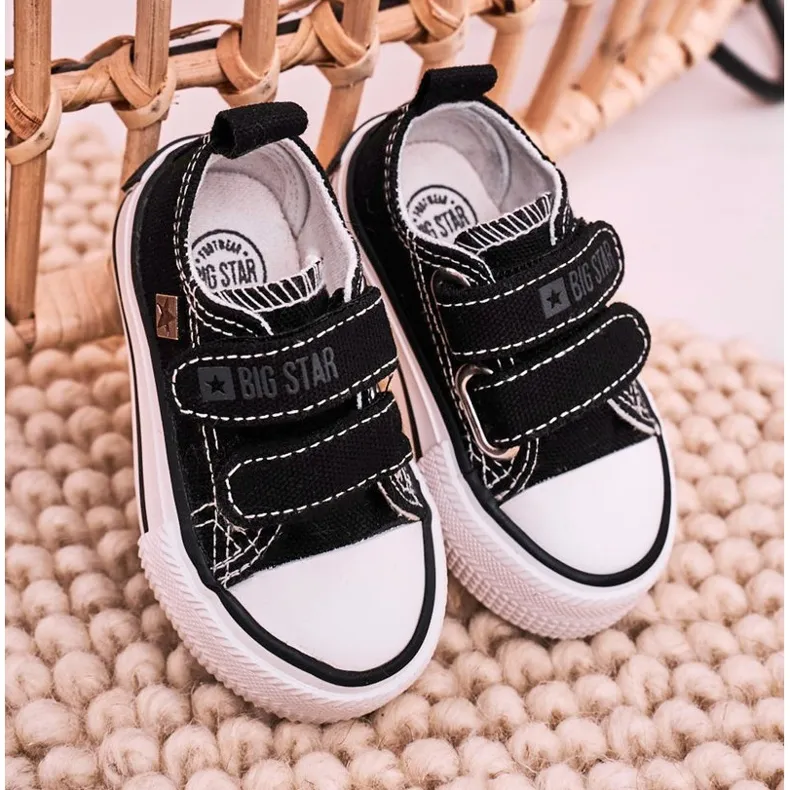 Children's Low Sneakers With Velcro Big Star HH374200 Black