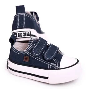 Children's Low Sneakers With Velcro Big Star HH374201 Navy Blue