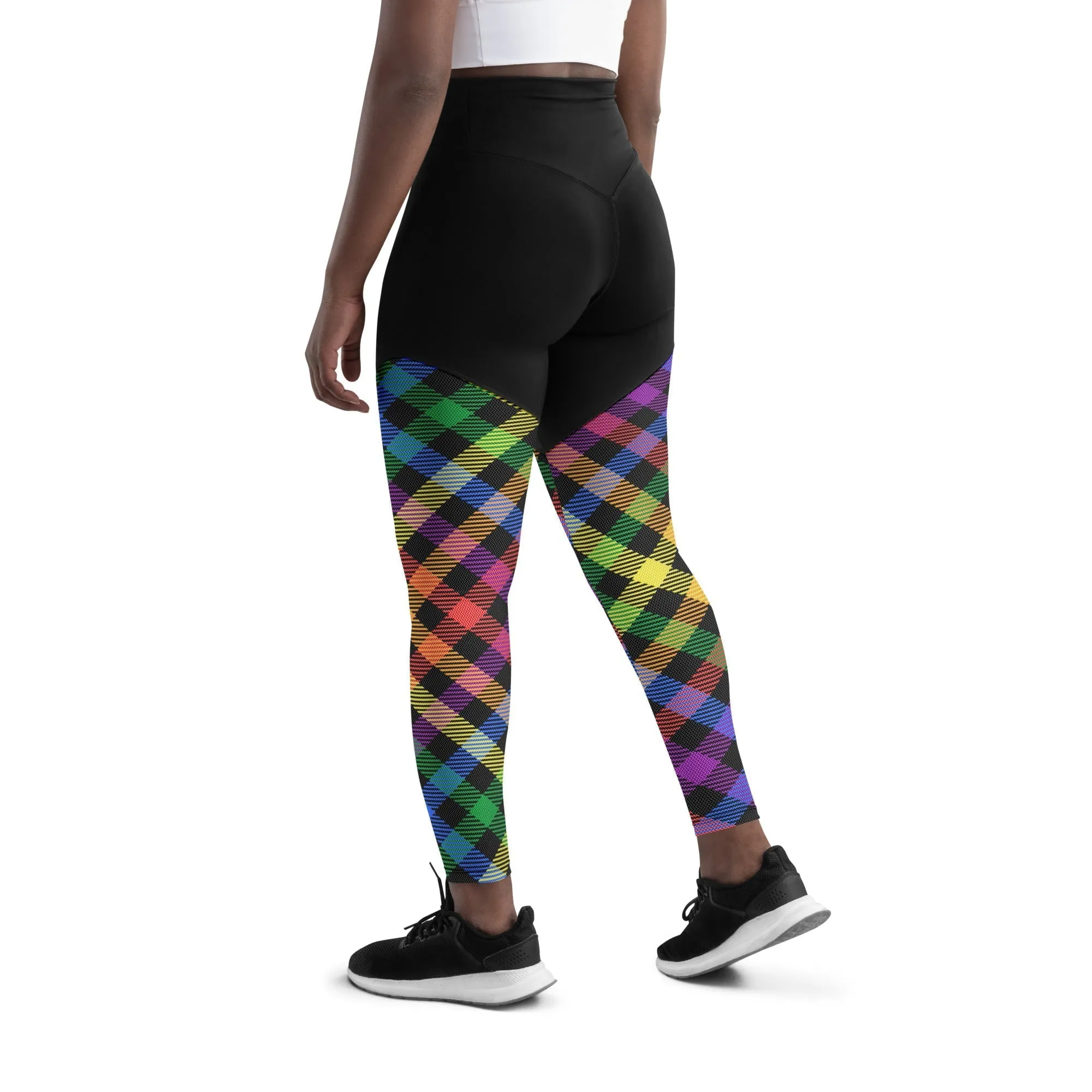 Colorful Plaid Compression Leggings