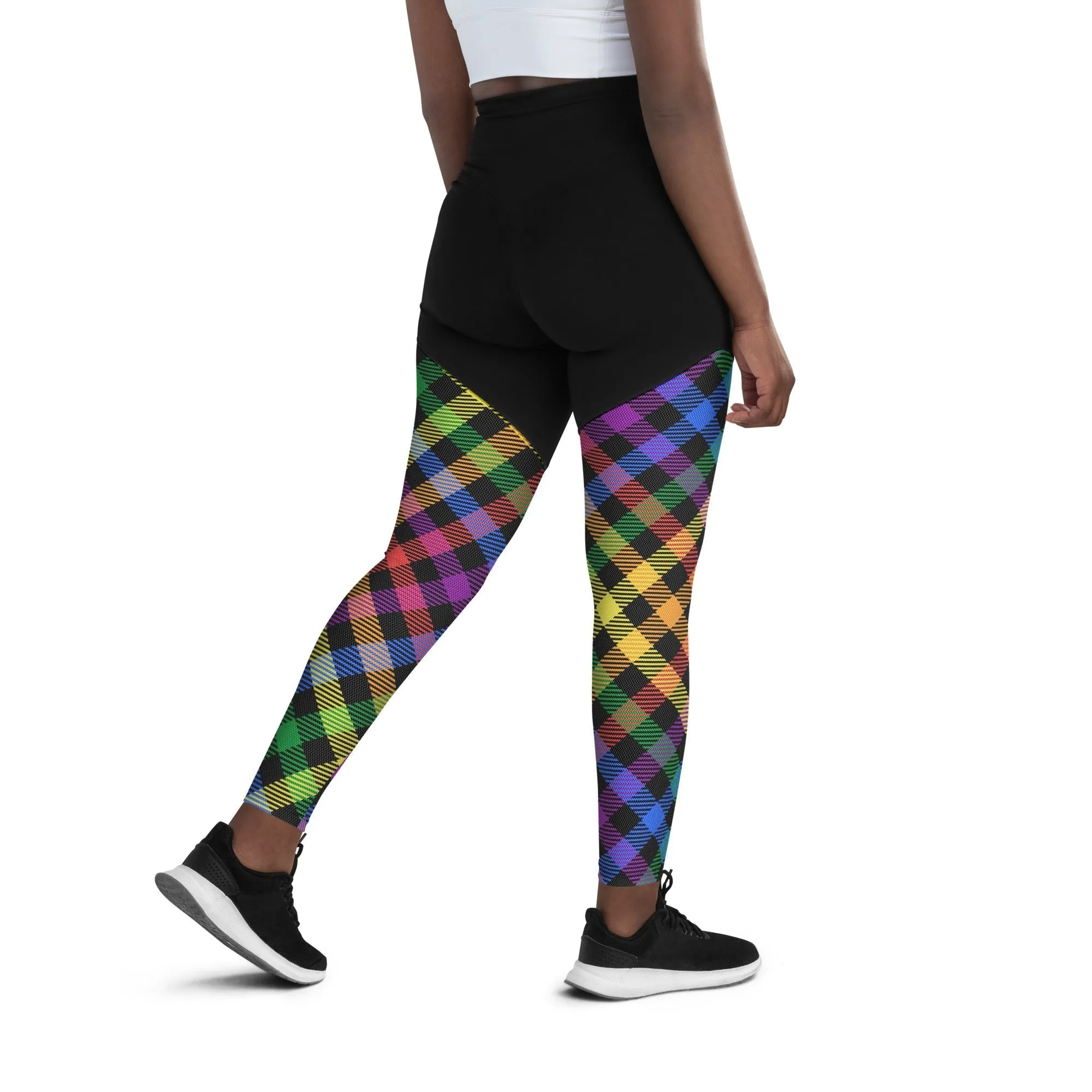 Colorful Plaid Compression Leggings