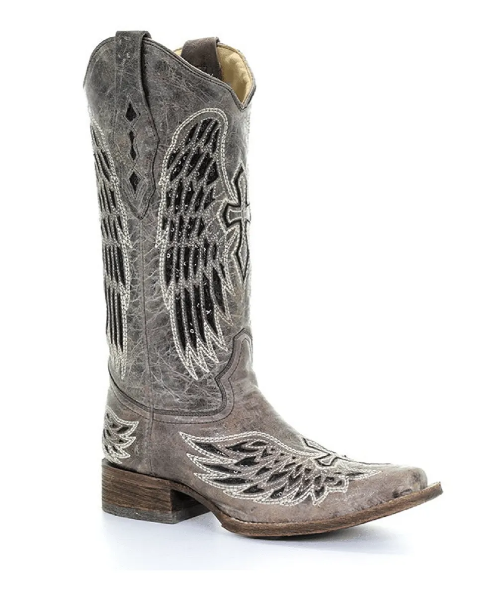 Corral Women's Wing And Cross Sequin Underlay Boot