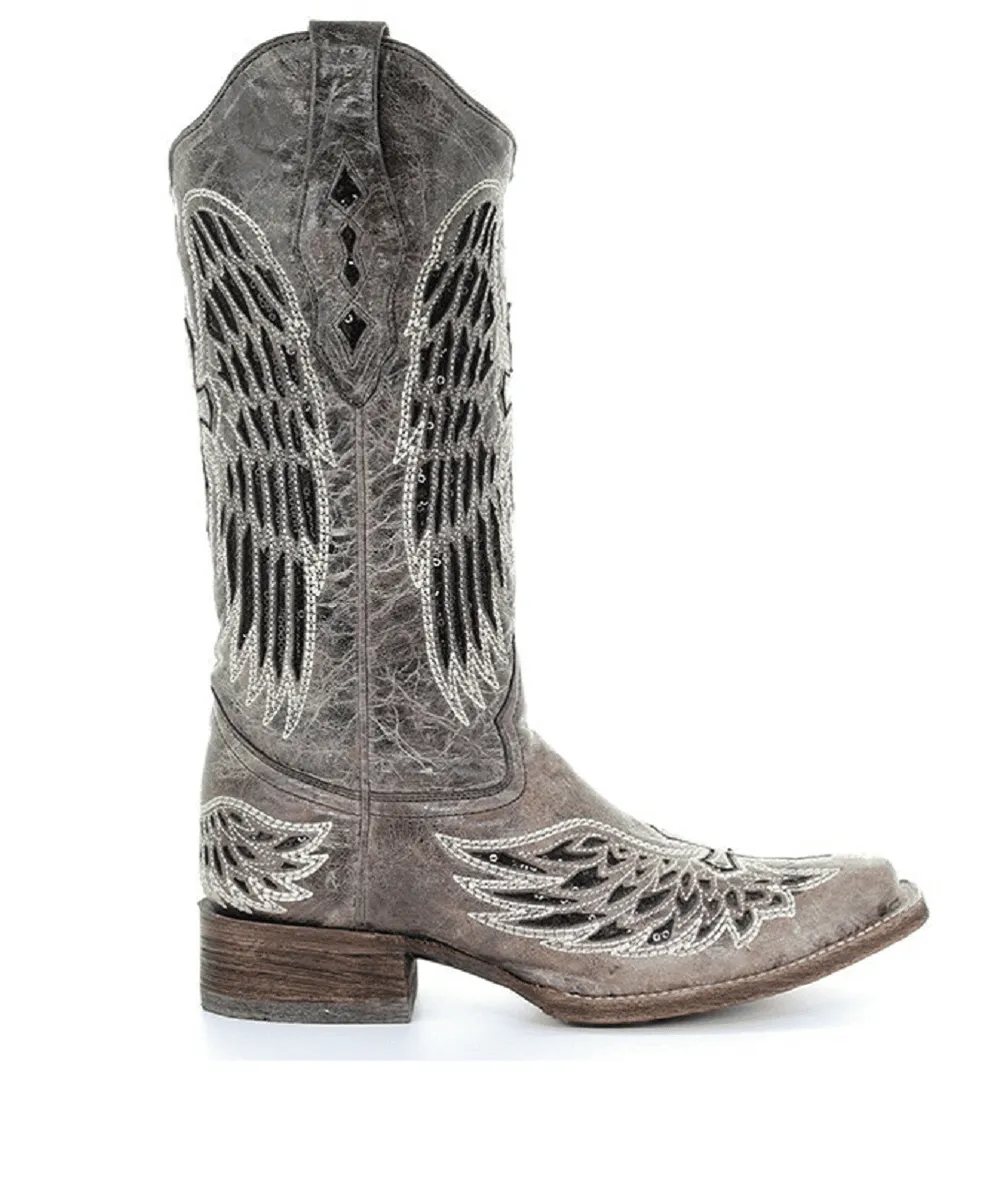 Corral Women's Wing And Cross Sequin Underlay Boot