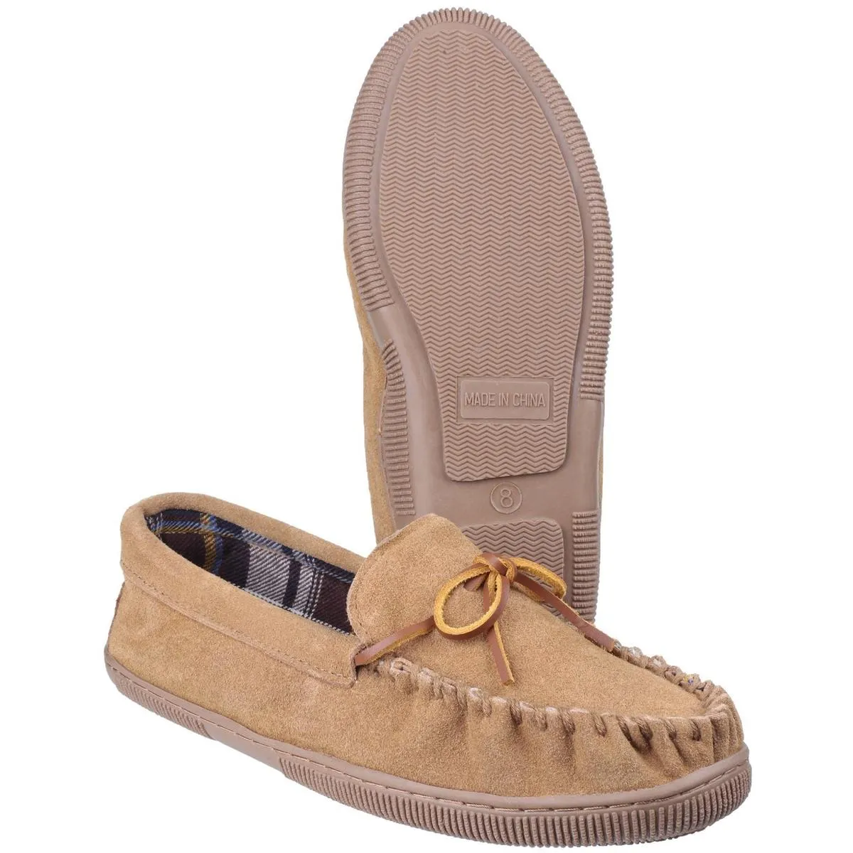 Cotswold Alberta Slip On Moccasin Slipper Beige