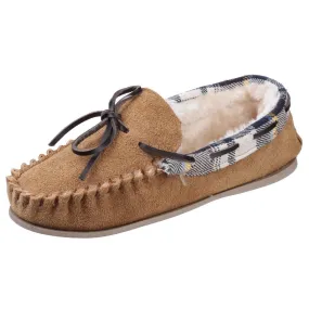 Cotswold Kilkenny Slip on Moccasin Slipper Tan