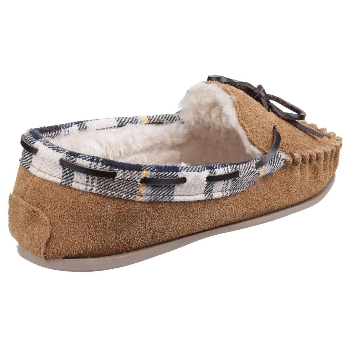 Cotswold Kilkenny Slip on Moccasin Slipper Tan