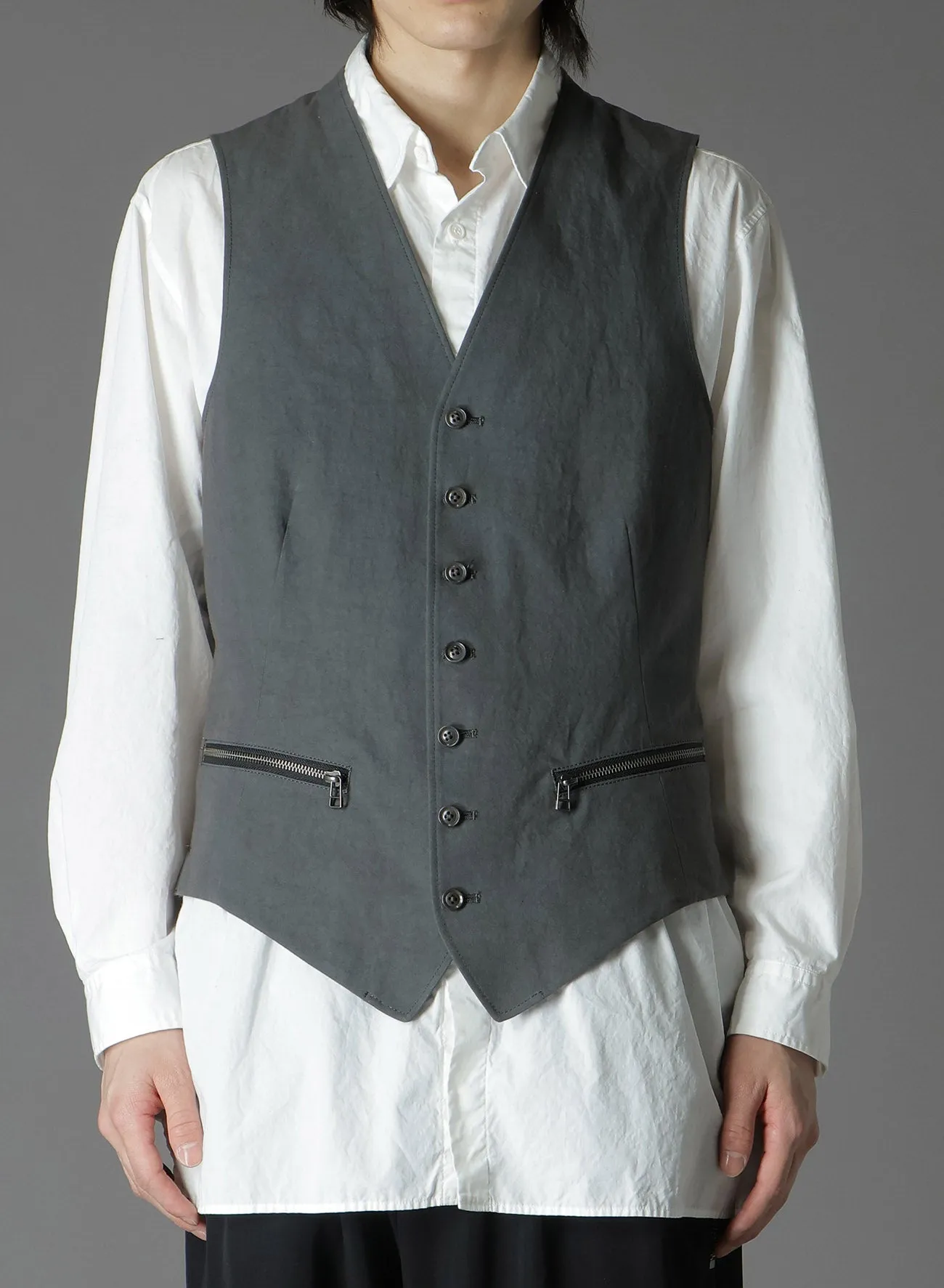 COTTON ZAZA CROSS WA ZIPPER POCKET VEST