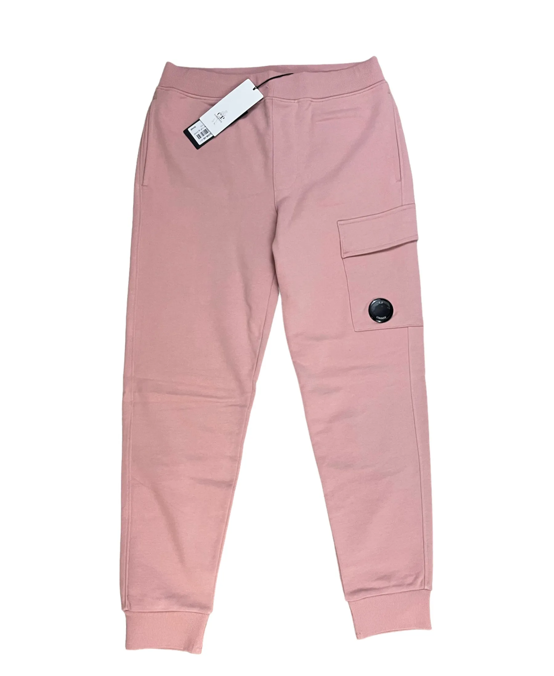 C.P. COMPANY LENS COTTON HOODED FULL TRACKSUIT - PALE MAUVE