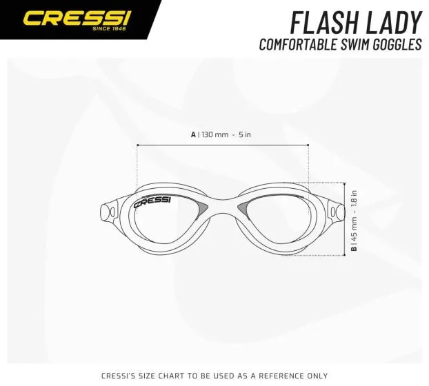 Cressi Flash Womens Swim Goggles - Clear / Pink