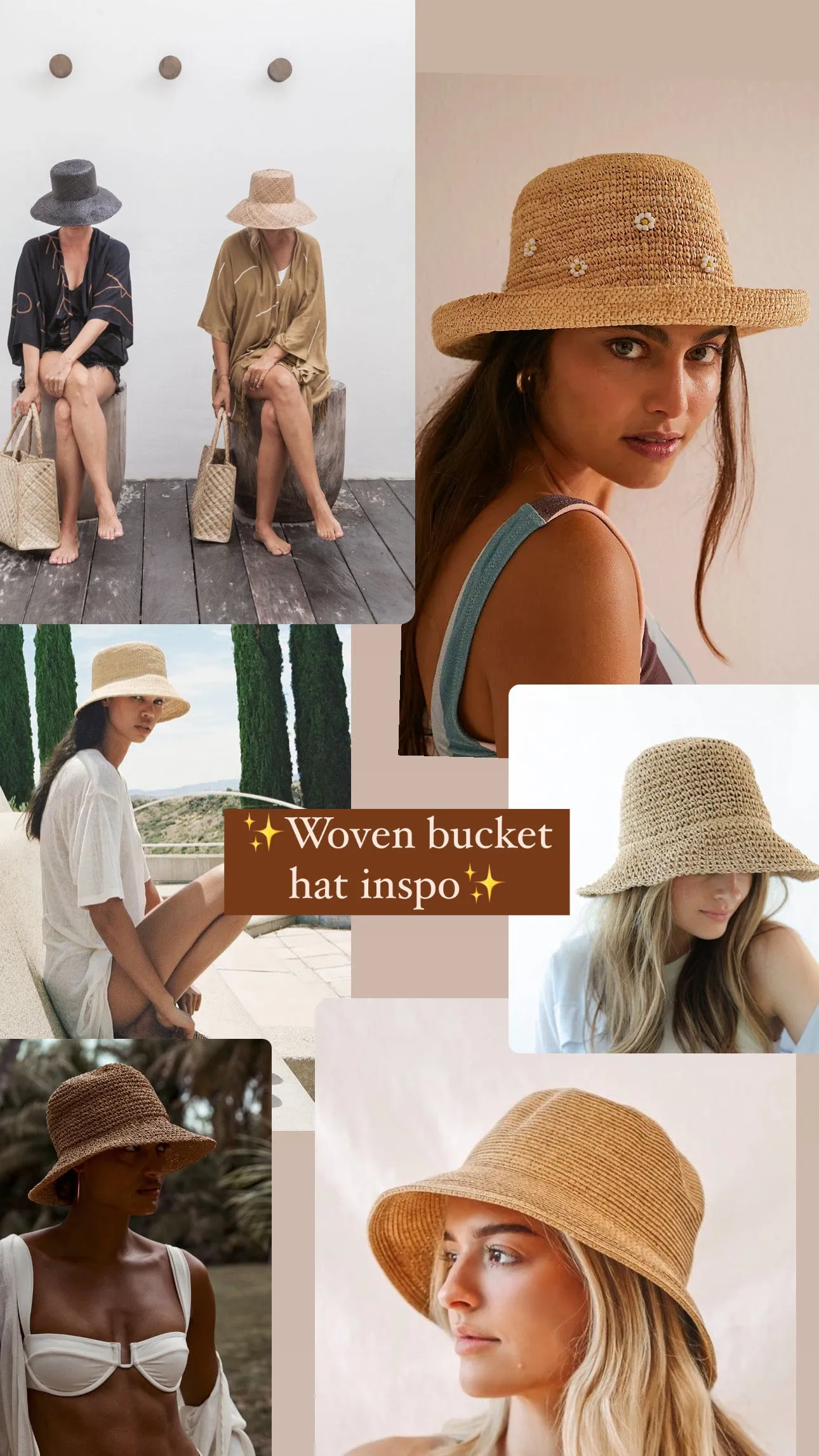 Crochet Raffia Bucket Hat