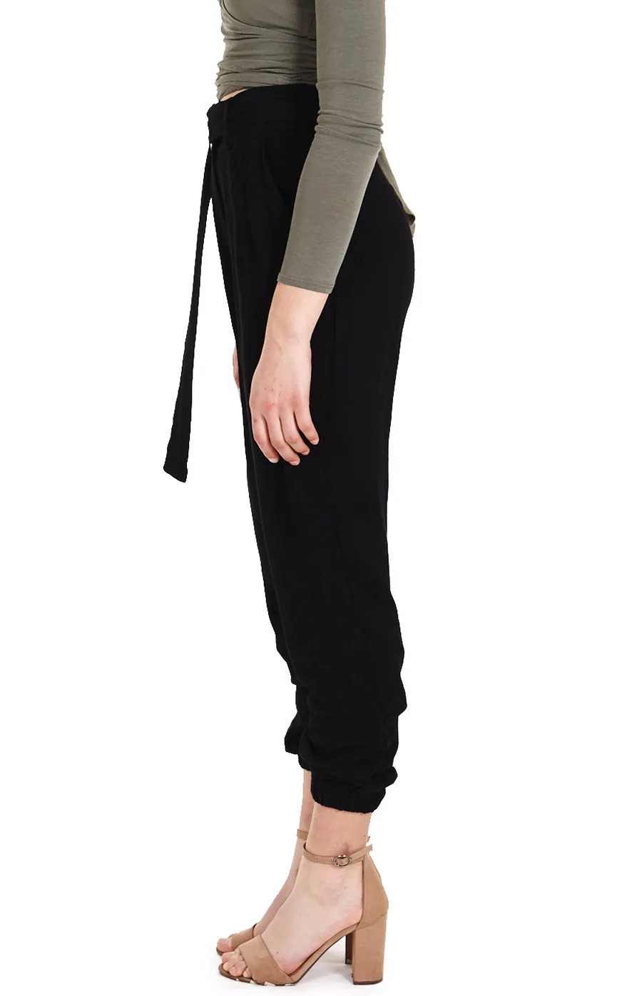 Cuffed Bottoms With Double D-Ring Belt Trousers (SPA309A)