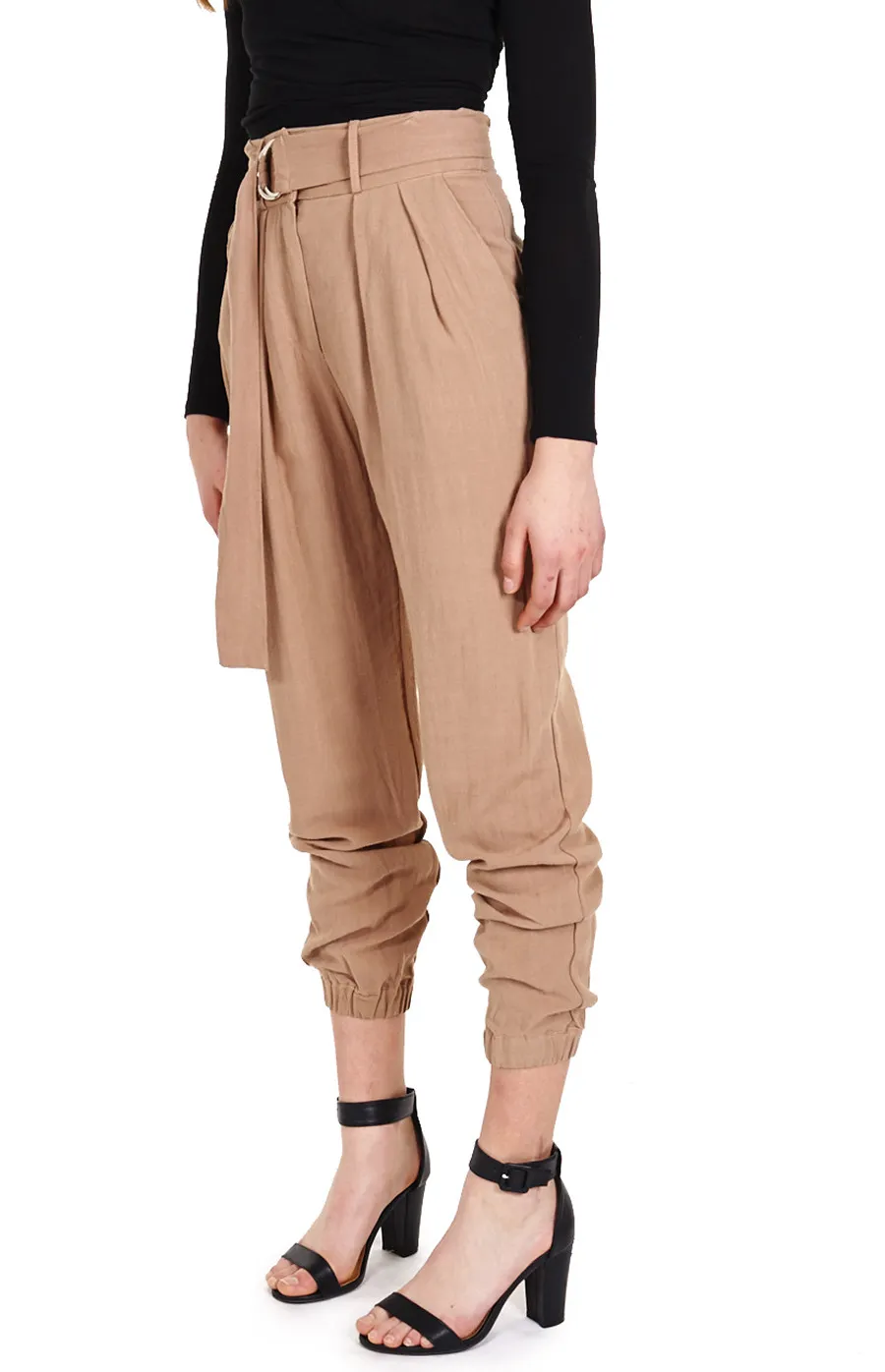 Cuffed Bottoms With Double D-Ring Belt Trousers (SPA309A)