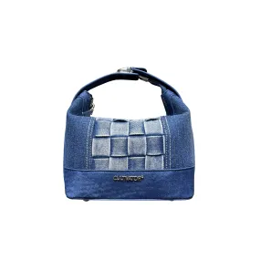 Cultivator Wash Denim Panels Woven Mini Handbag