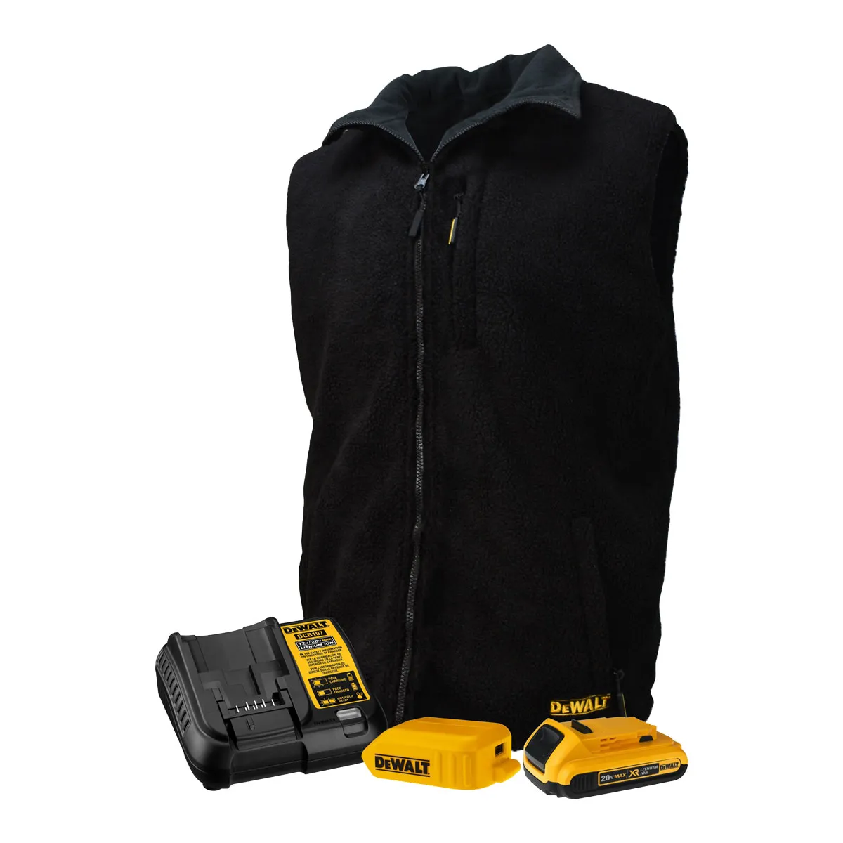 DEWALT HEATED BLACK REVERSIBLE KNITTED VEST KIT – L