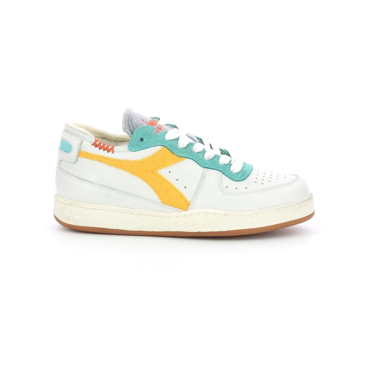 Diadora - Sneakers Bas Mi Bask Row C - White/Banana - Mixte