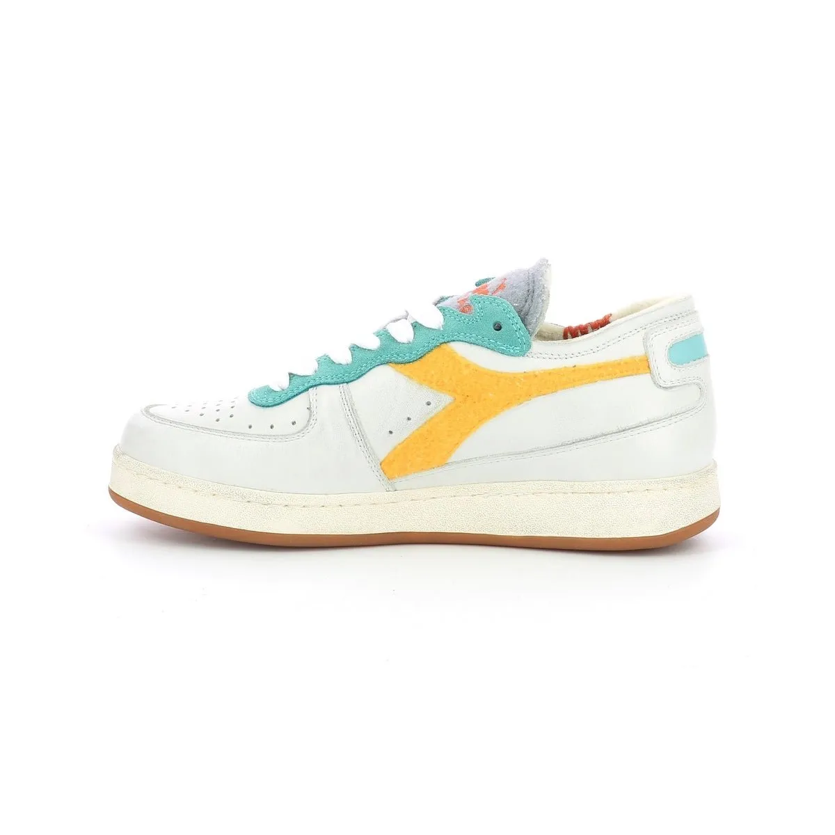 Diadora - Sneakers Bas Mi Bask Row C - White/Banana - Mixte