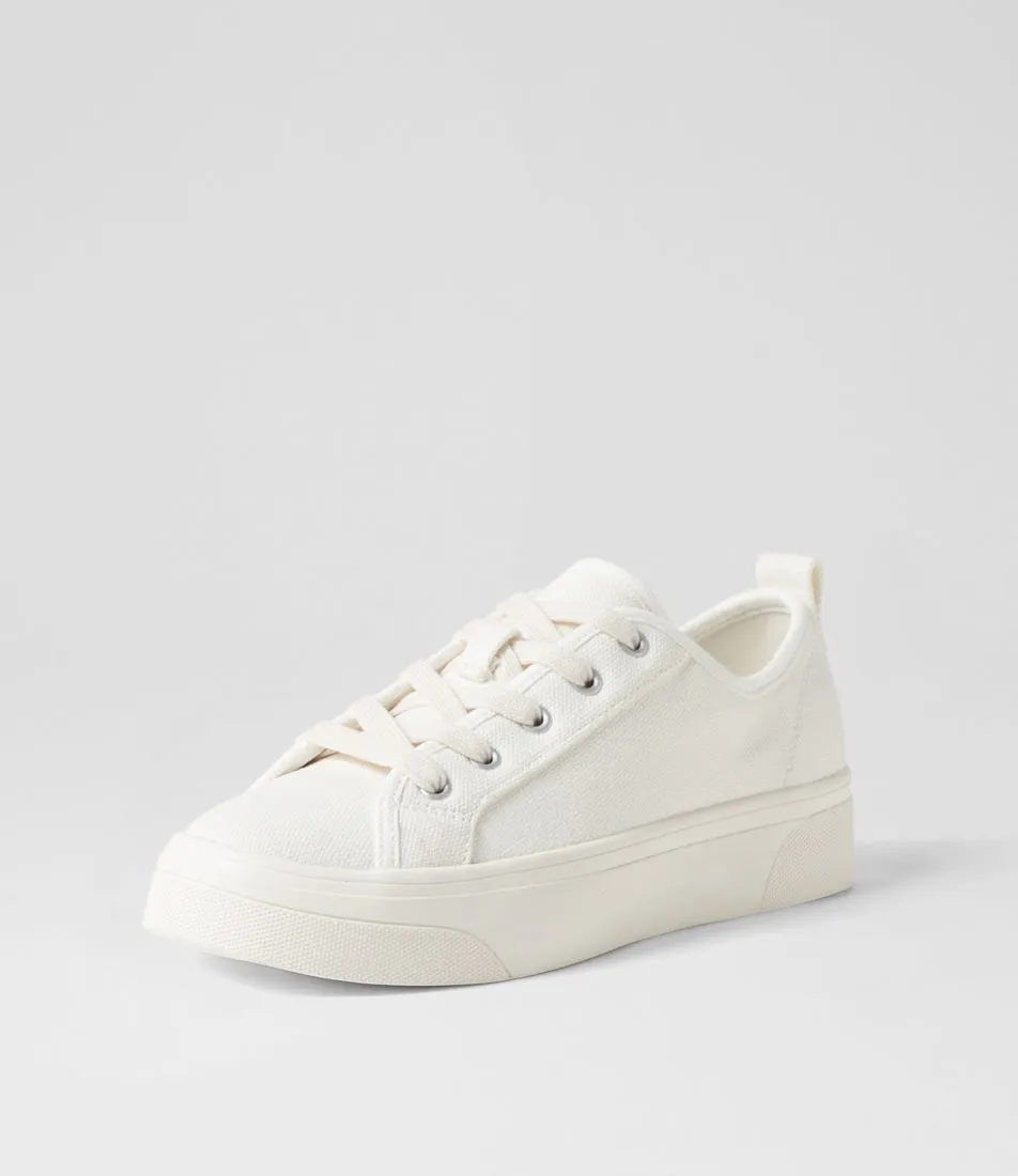 DIANA FERRARI Daelin White Canvas Sneakers