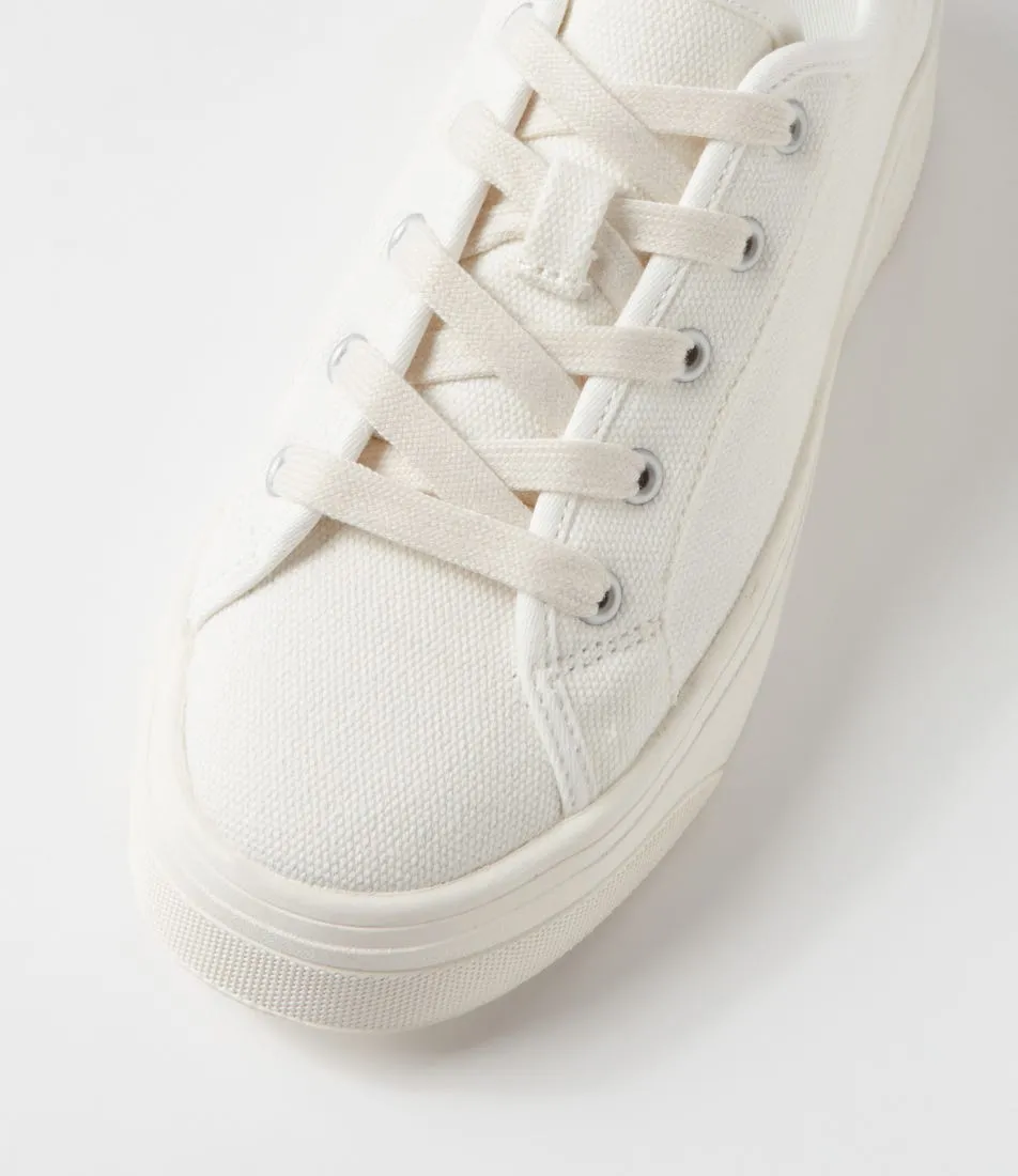 DIANA FERRARI Daelin White Canvas Sneakers