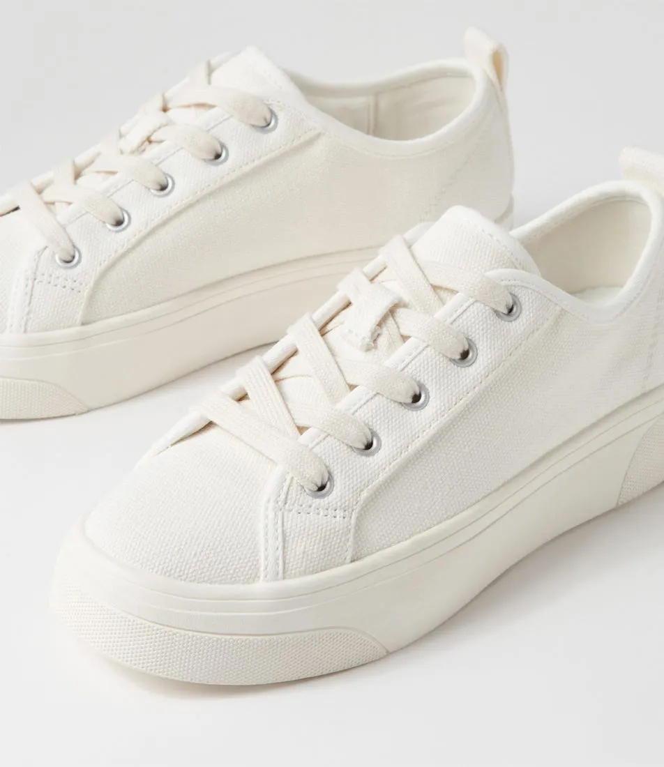 DIANA FERRARI Daelin White Canvas Sneakers