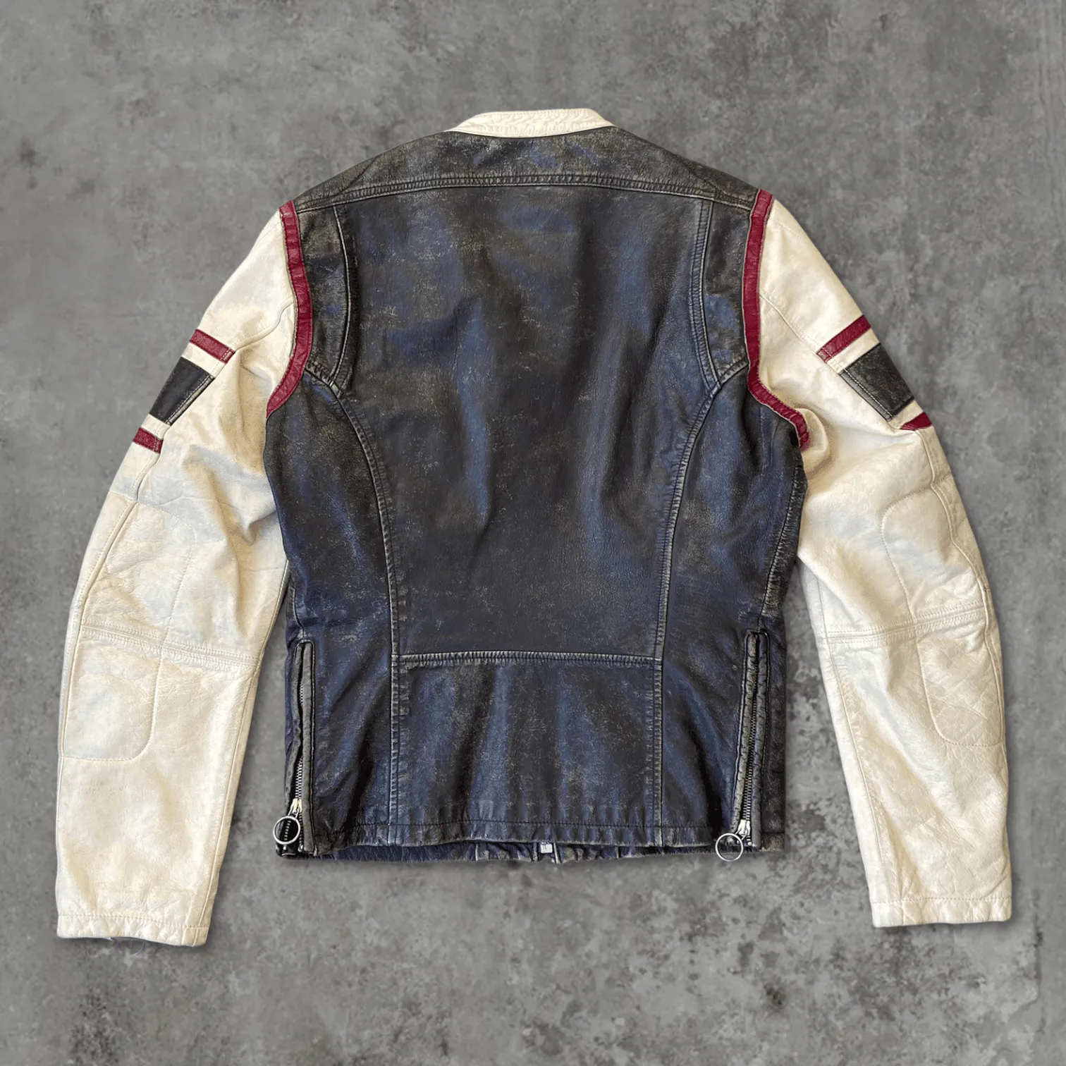 DIESEL LEATHER RACER JACKET - M