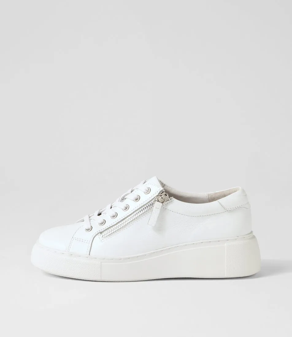 DJANGO & JULIETTE Yanji White Leather Sneakers