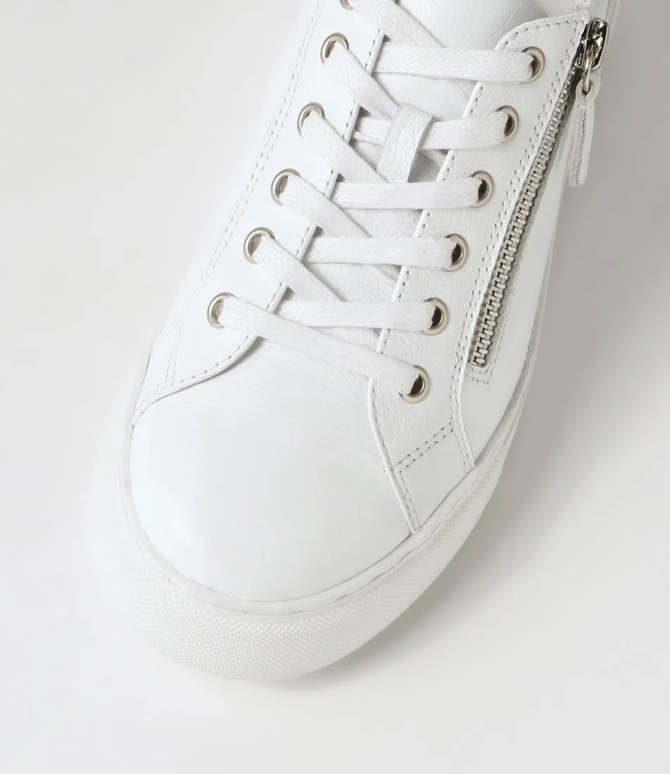 DJANGO & JULIETTE Yanji White Leather Sneakers