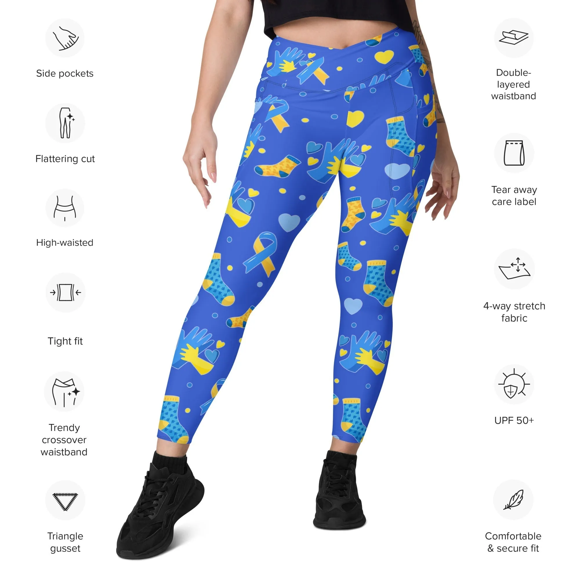 Down Syndrome Awareness Crossover Leggings With Pockets